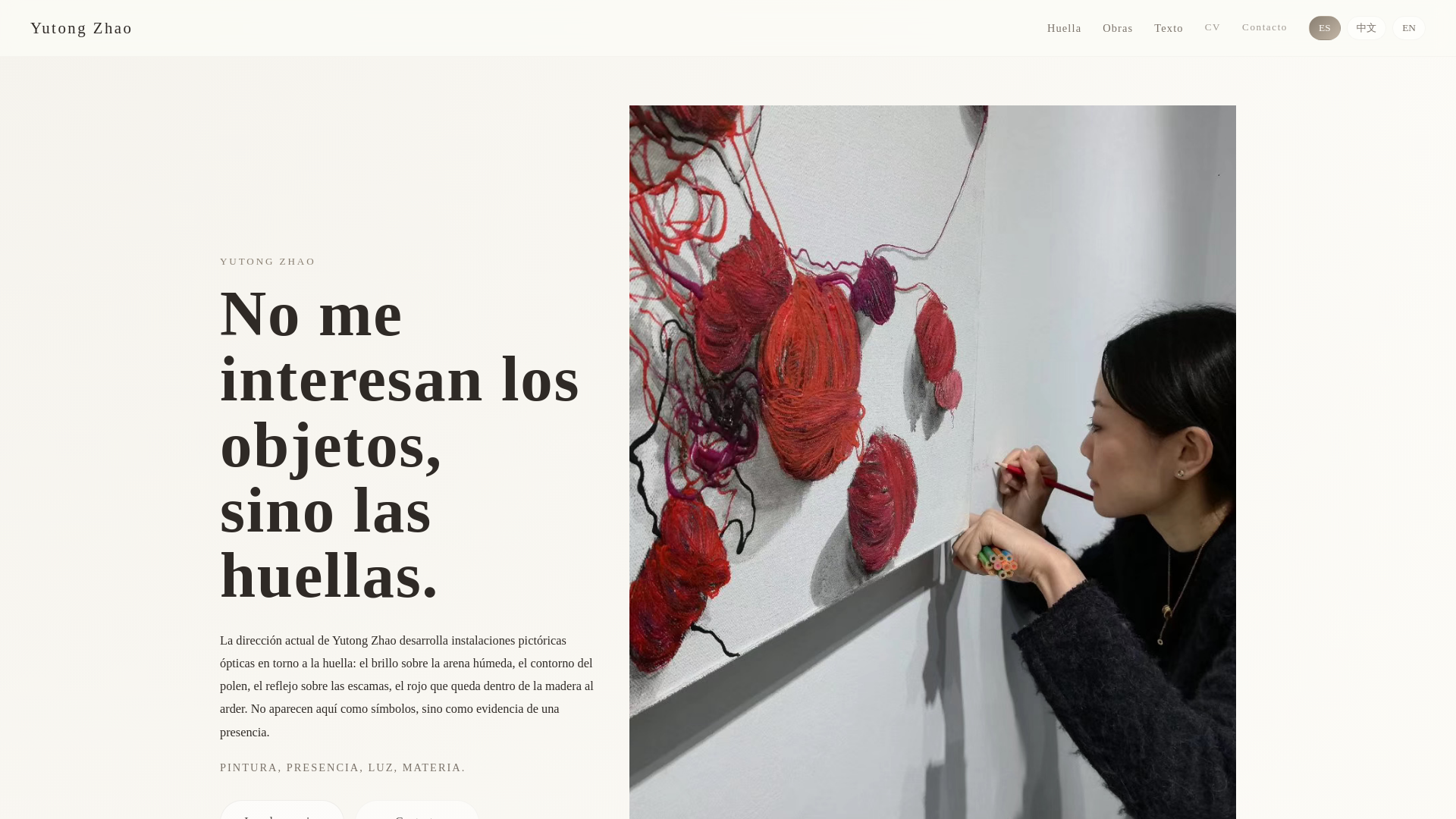 website screenshot of https://yutongzhao.pages.dev/