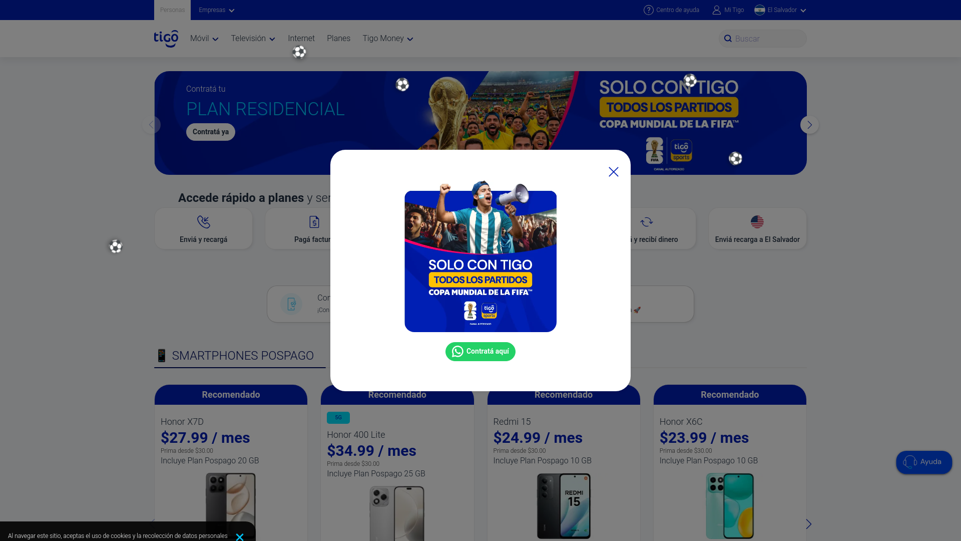 website screenshot of https://tigohopes.sbs