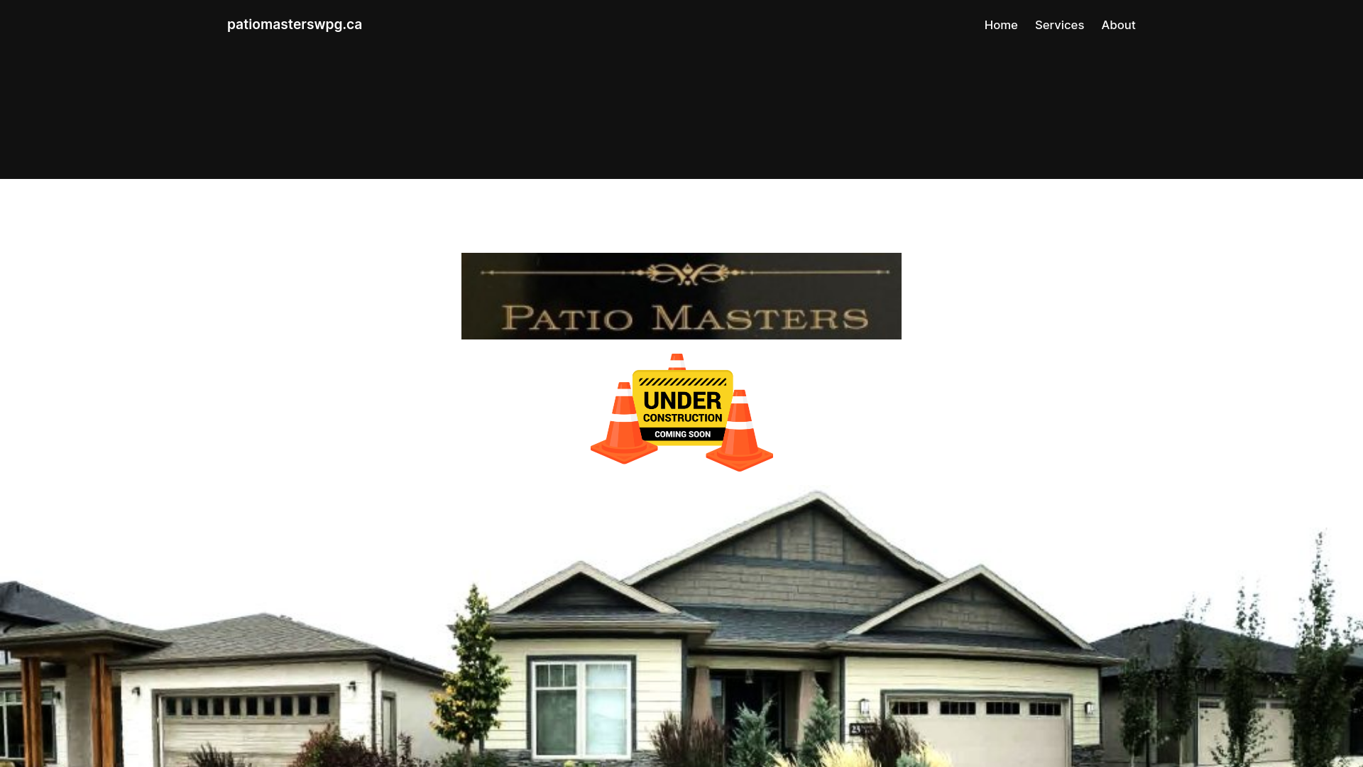 website screenshot of https://patiomasterswpg.ca