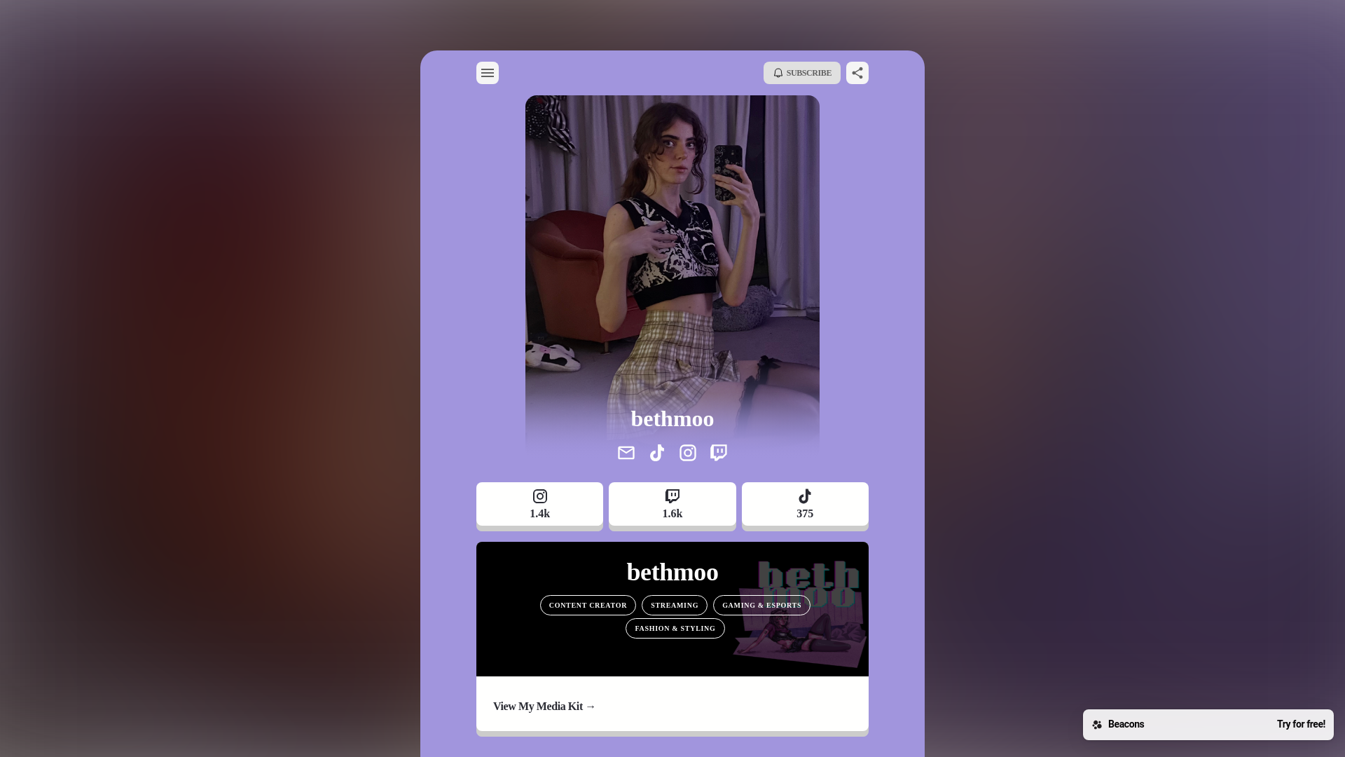 website screenshot of https://bethmoo.com/