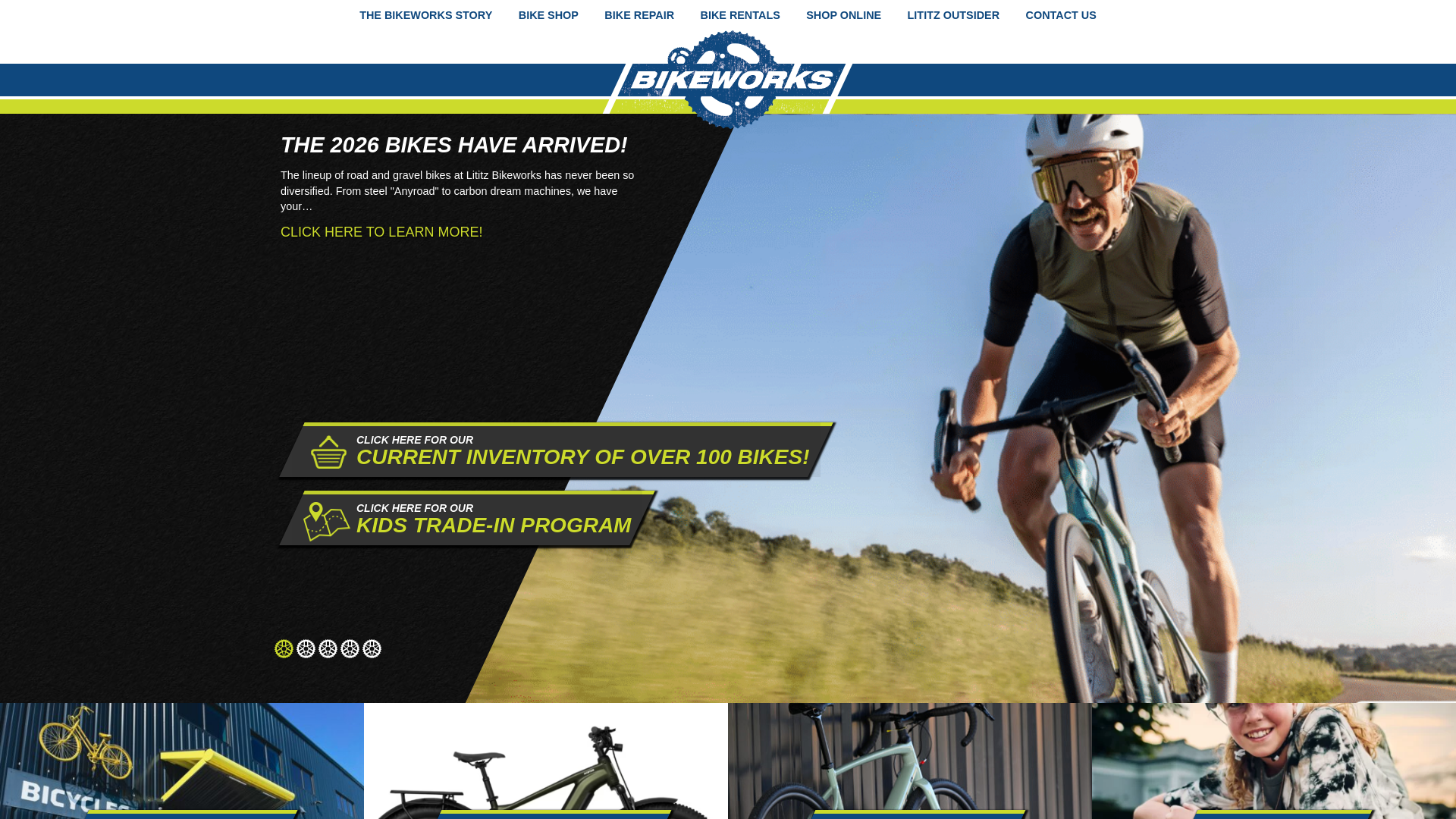 website screenshot of https://lititzbikeworks.mindstaging.com
