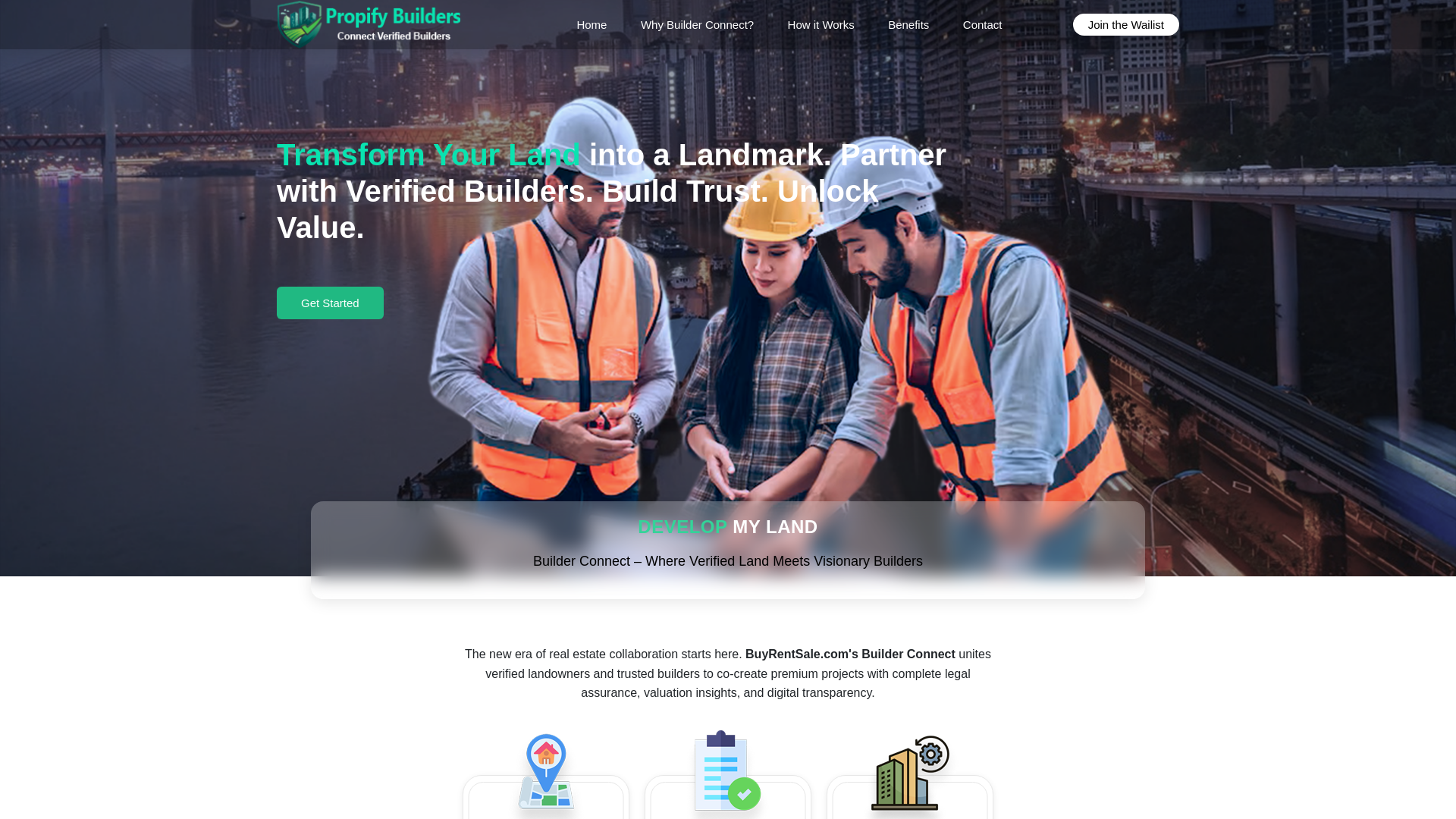 website screenshot of https://propifybuilders.com/