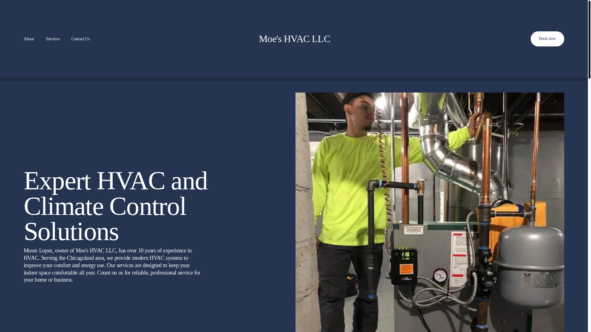 website screenshot of https://moeshvacllc.com/