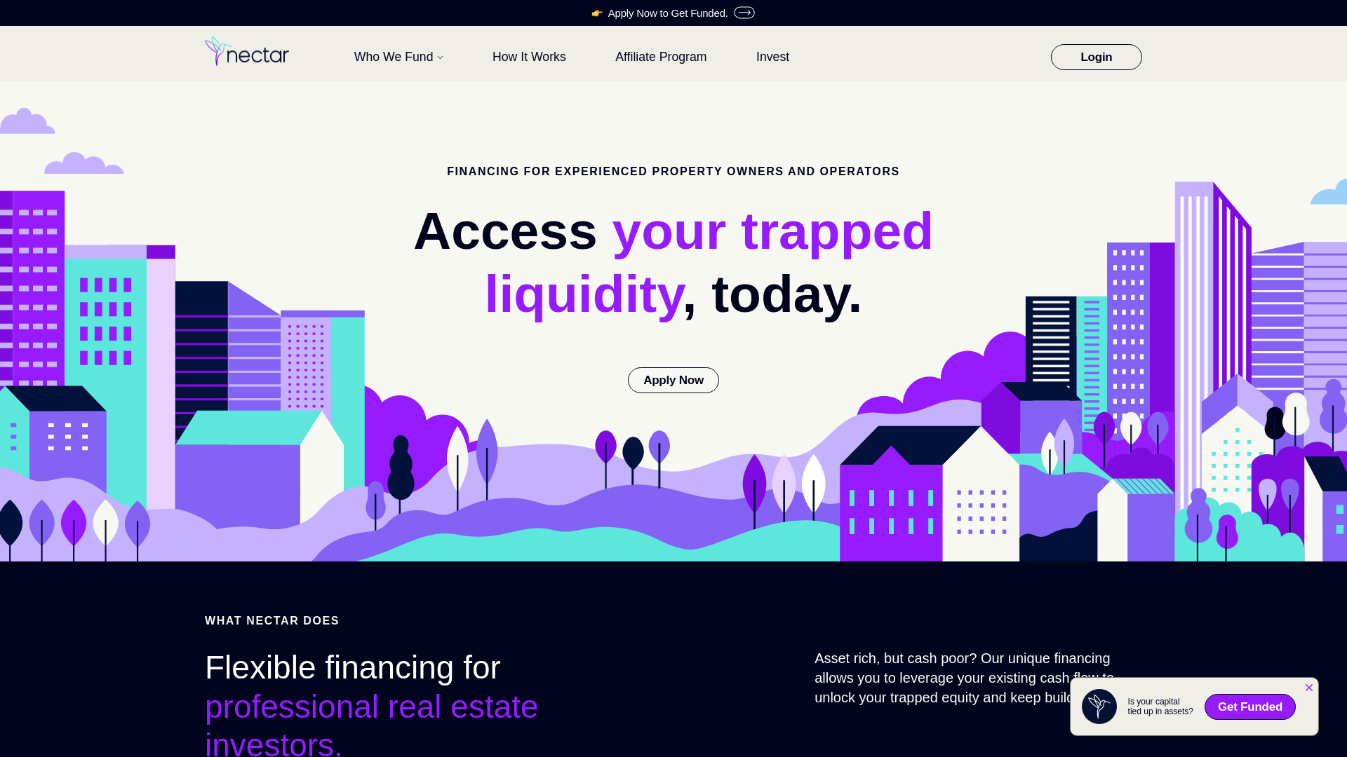 website screenshot of https://nectarcre.com