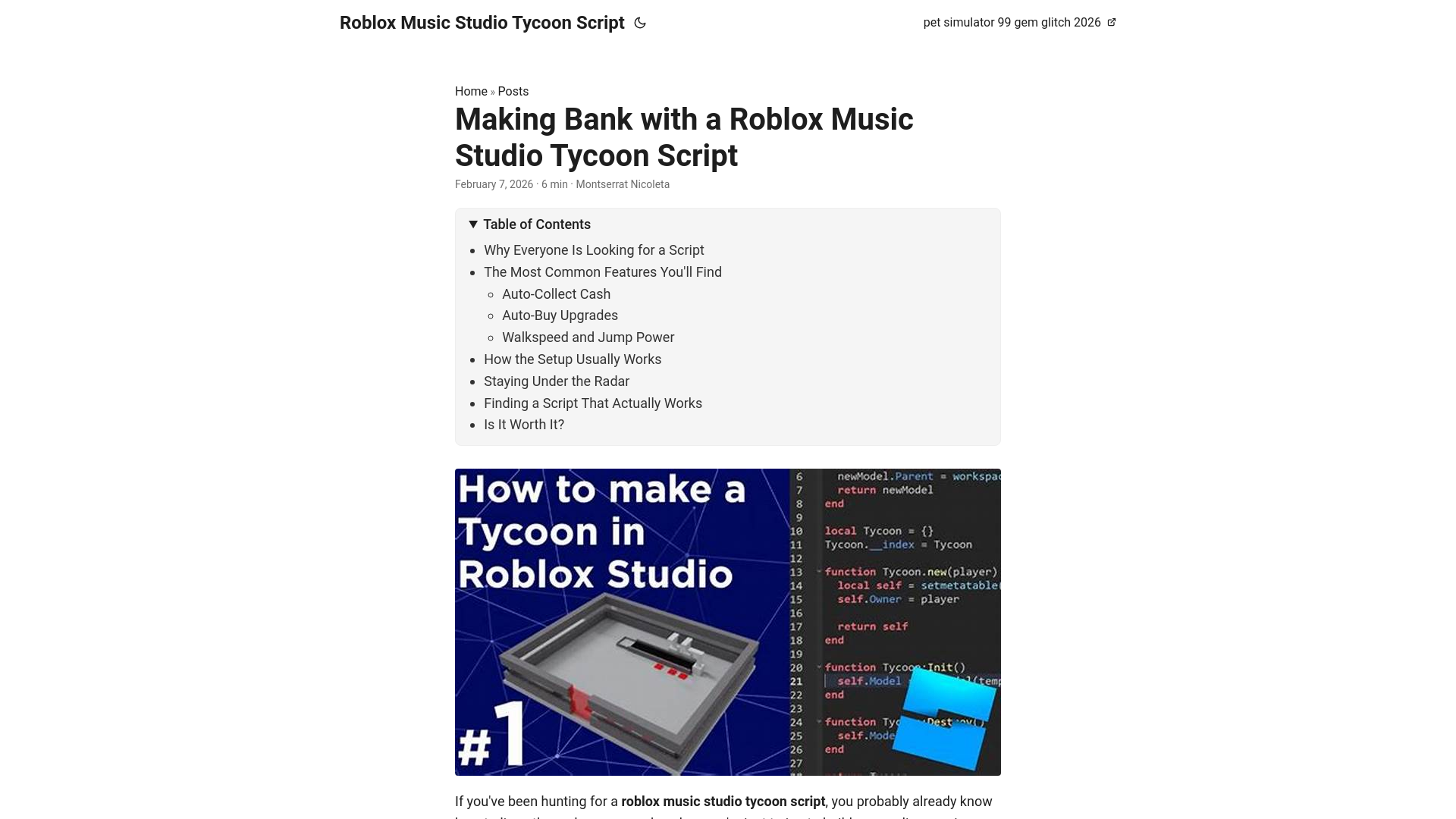 website screenshot of https://roblox-music-studio-tycoon-script.pages.dev/