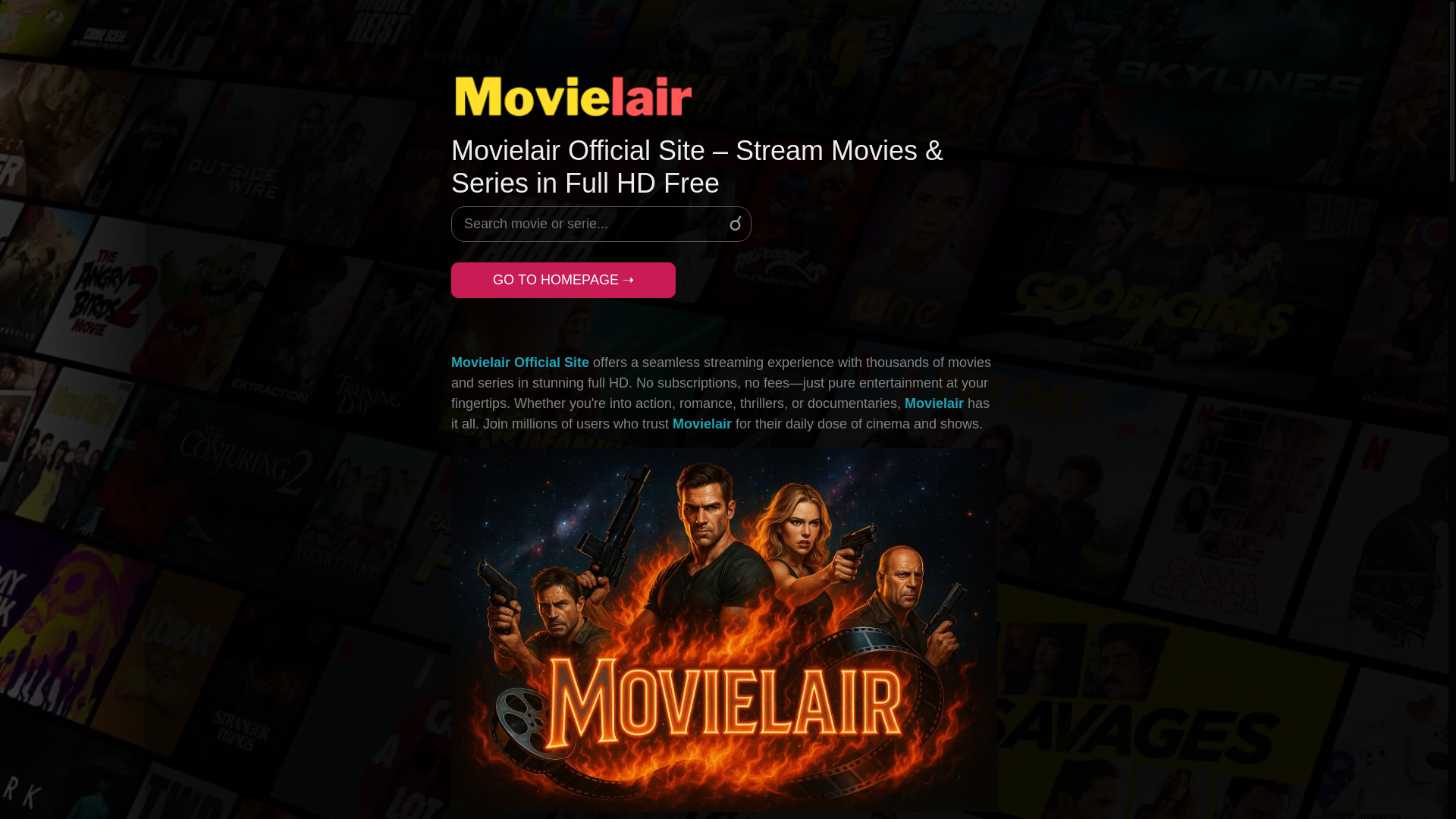website screenshot of https://movielair.digital/