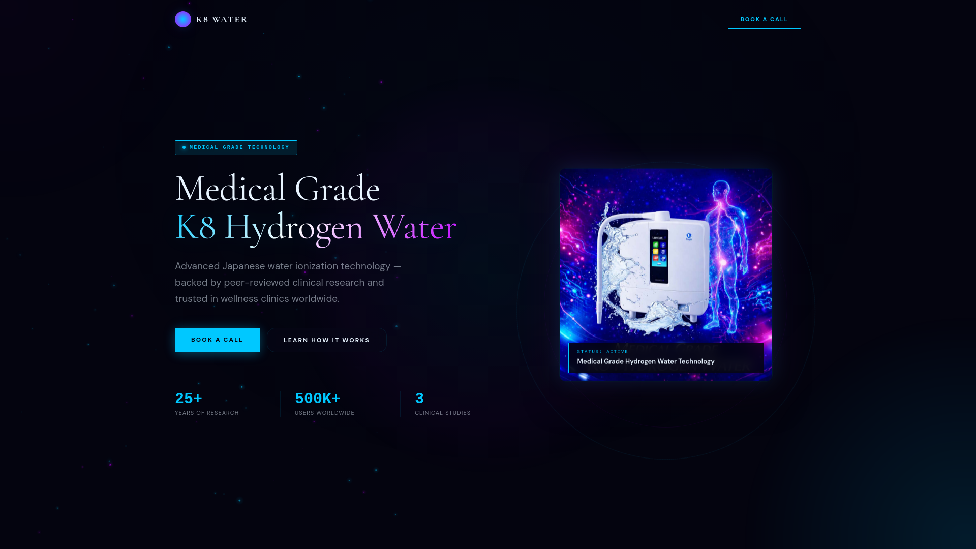 website screenshot of https://aligned8hydration.com/
