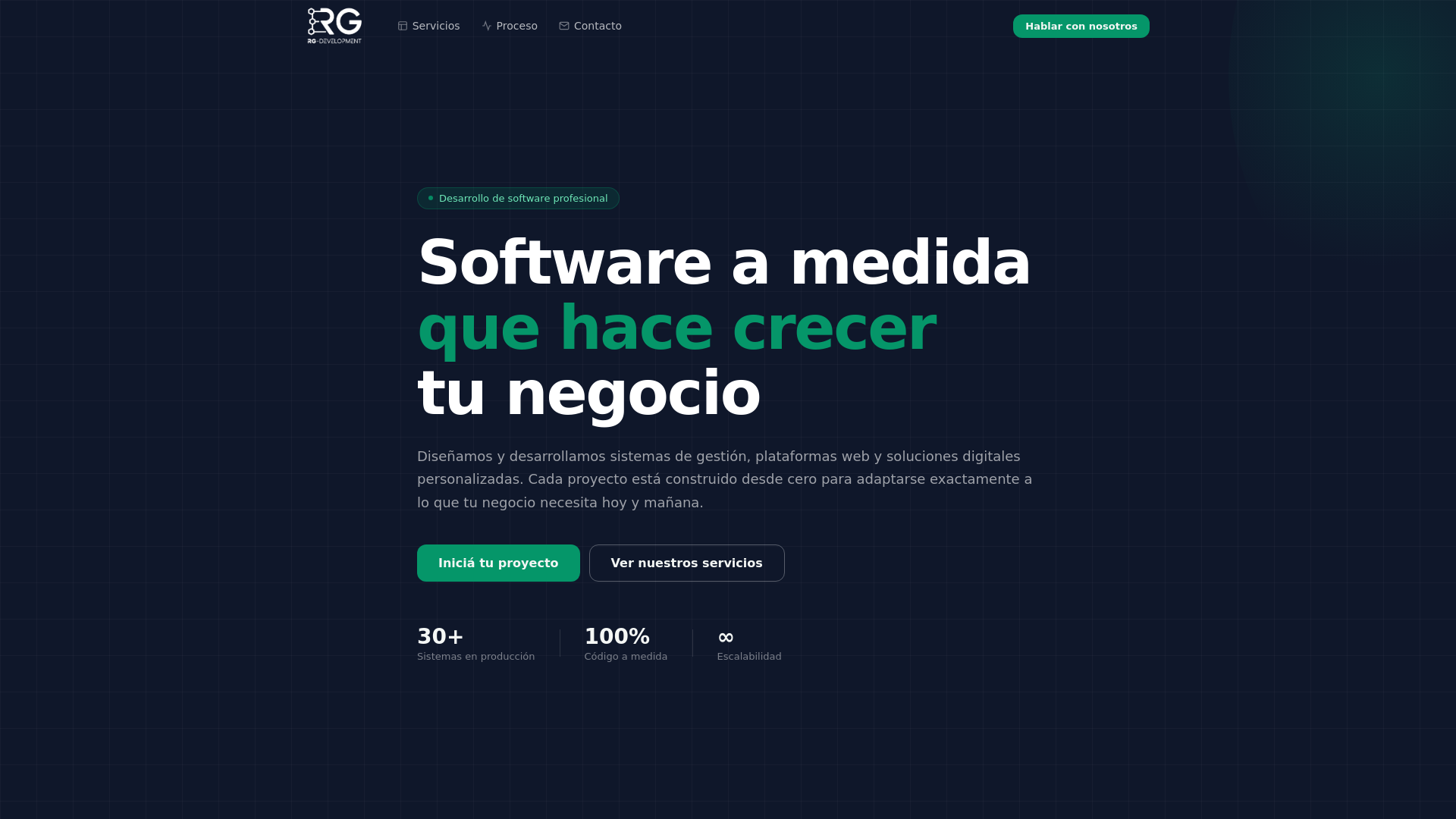 website screenshot of https://rg-development.site