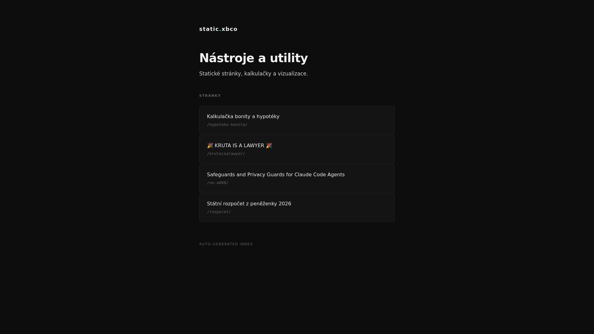 website screenshot of https://static-xbco-cz.pages.dev/