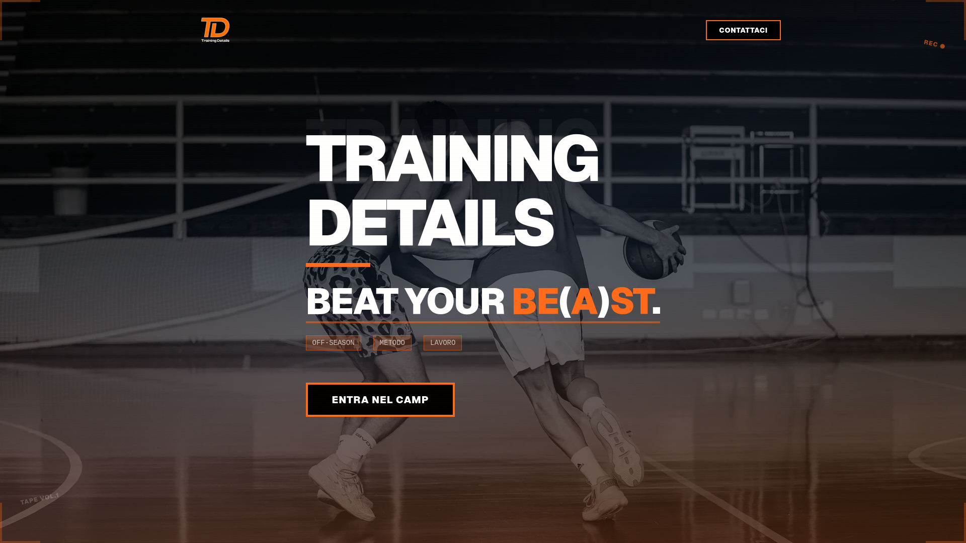 website screenshot of https://trainingdetails.it