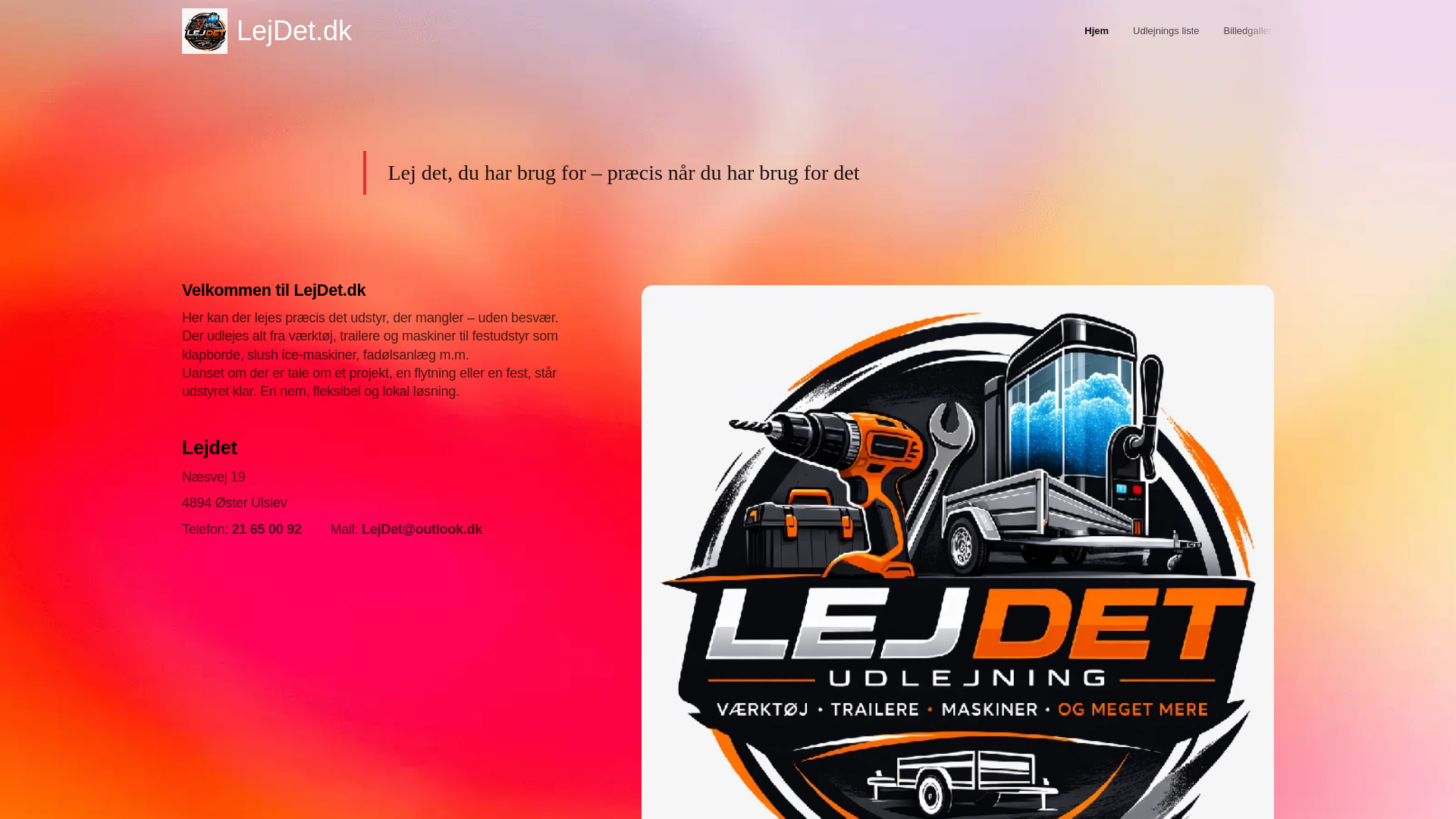 website screenshot of https://lejdetdumangler.dk
