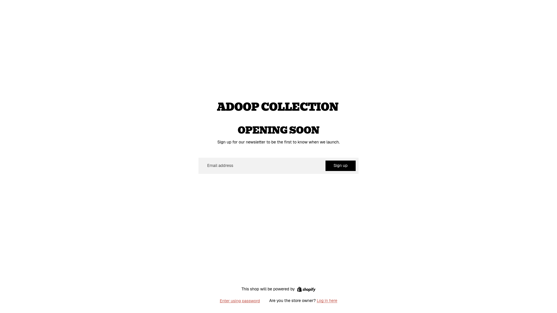 website screenshot of https://adoopcollection.com/