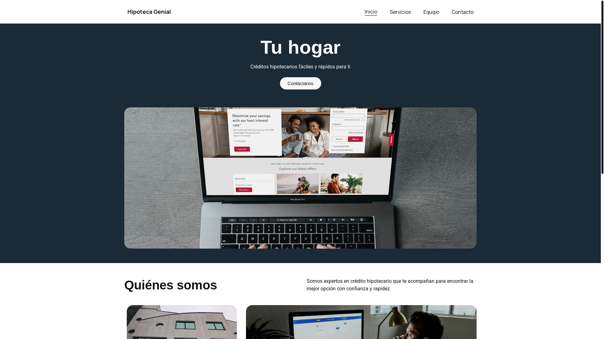 website screenshot of https://hipotecagenialmid.com.mx/