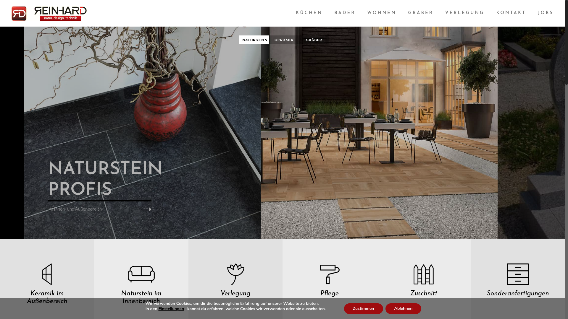 website screenshot of https://steinprofis.com/