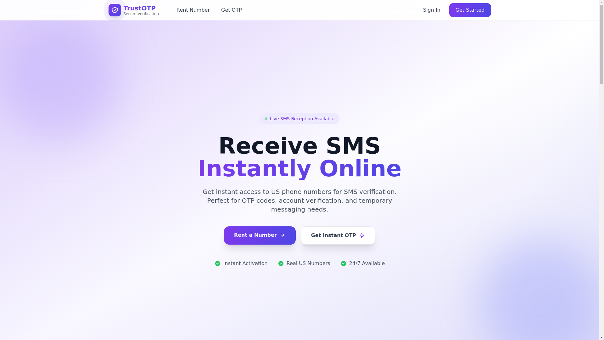 website screenshot of https://trustotp.app/