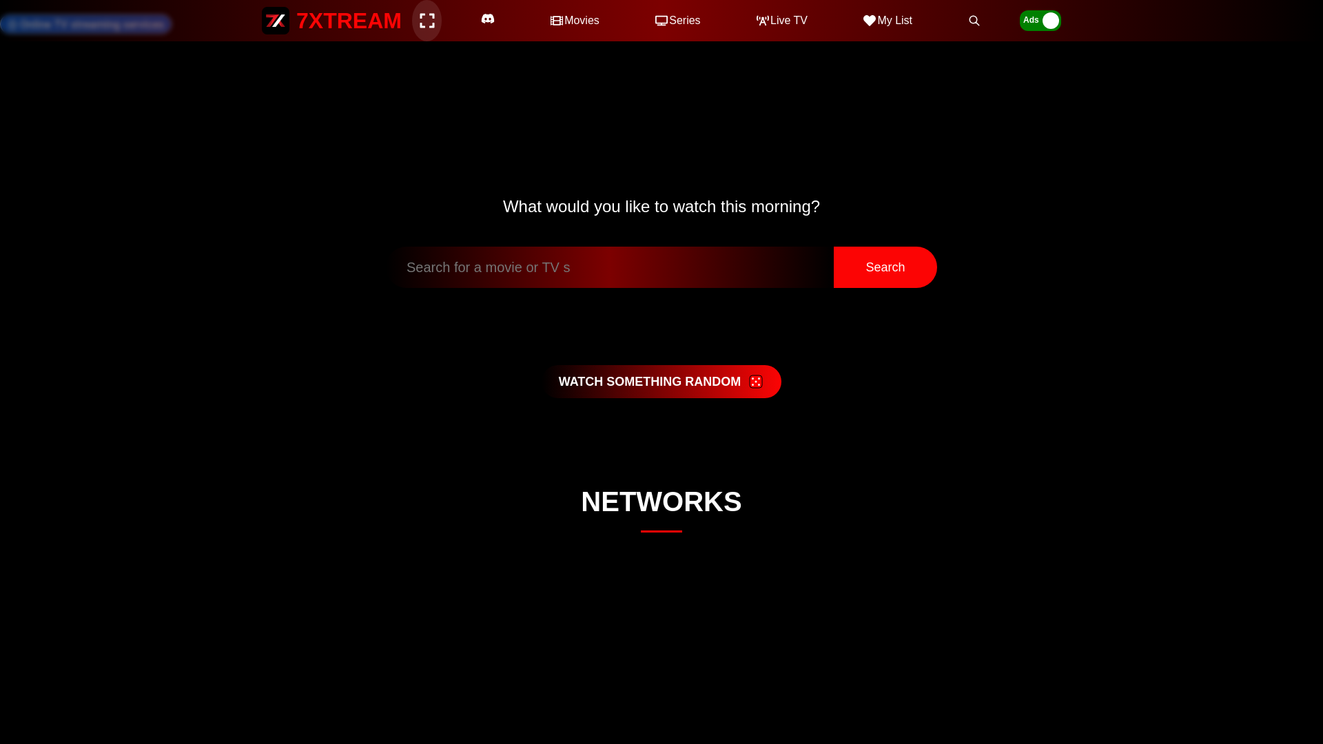 website screenshot of https://movies.7xtream.com/