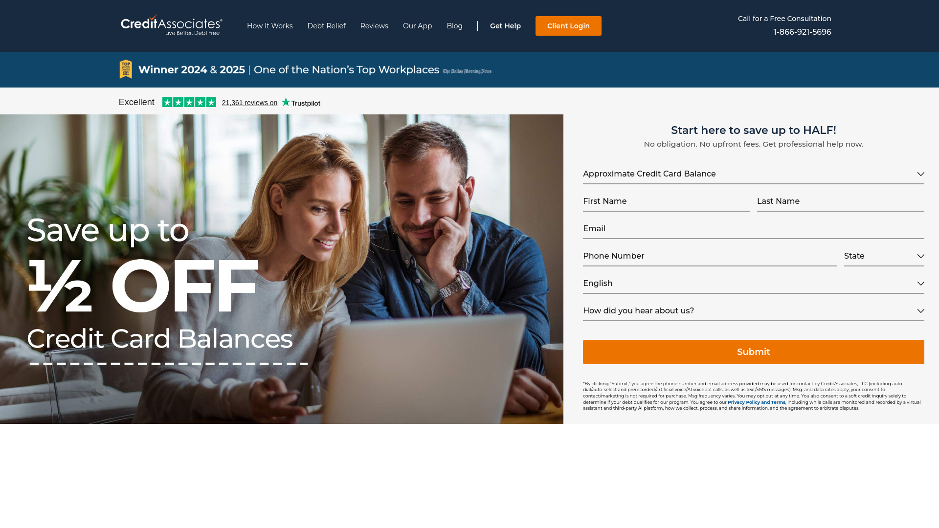website screenshot of https://www.creditassociates.com/