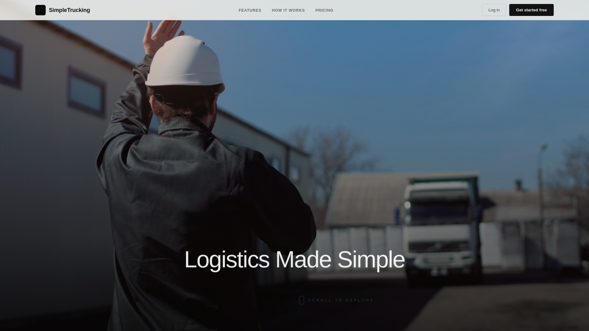 website screenshot of https://simpletrucking.online/