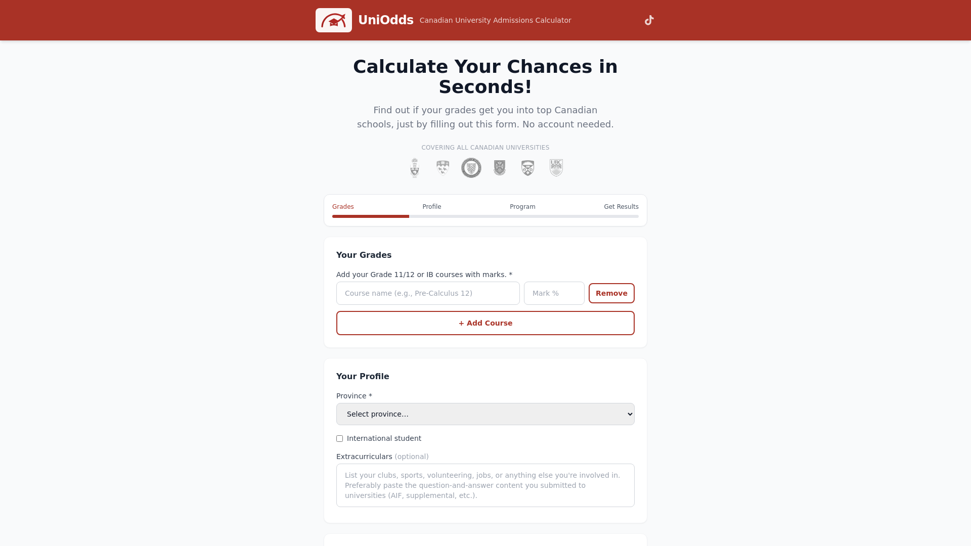 website screenshot of https://uniodds.net/
