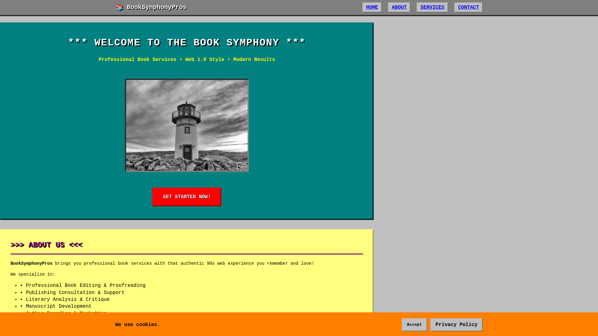 website screenshot of https://booksymphonypros.shop/