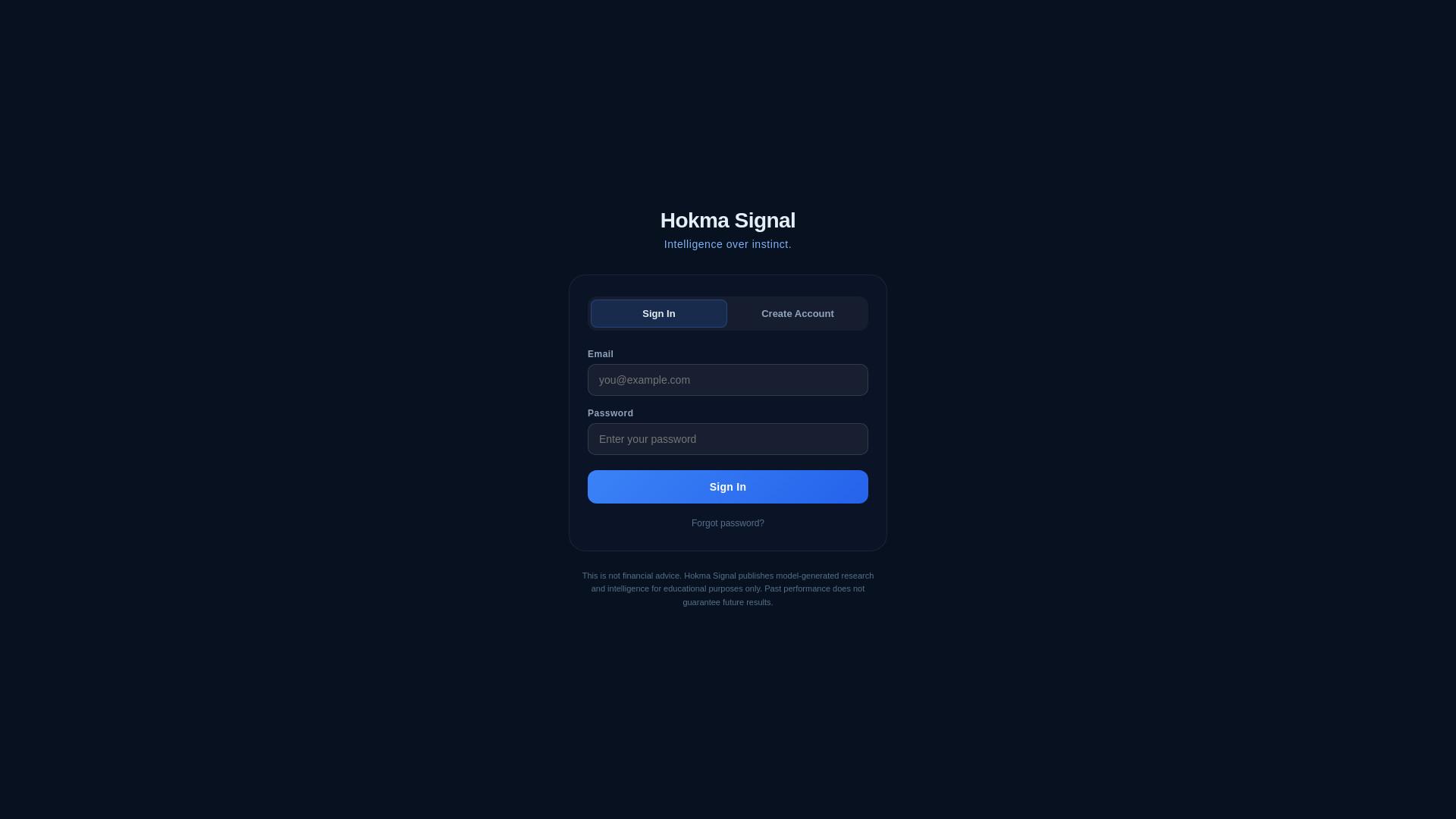 website screenshot of https://hokmasignal.io/