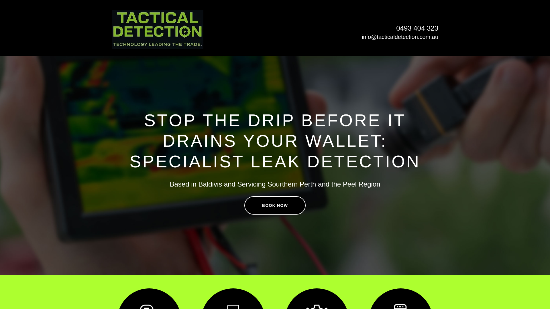 website screenshot of https://tactical-detection.com.au/
