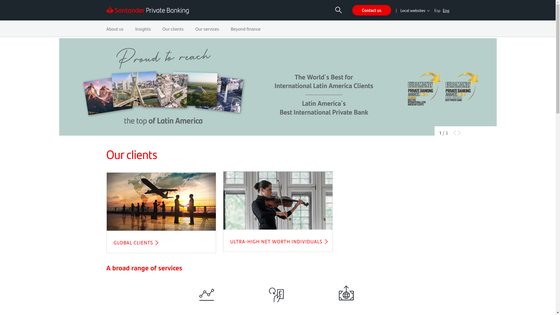 website screenshot of https://www.santanderprivatebanking.com/