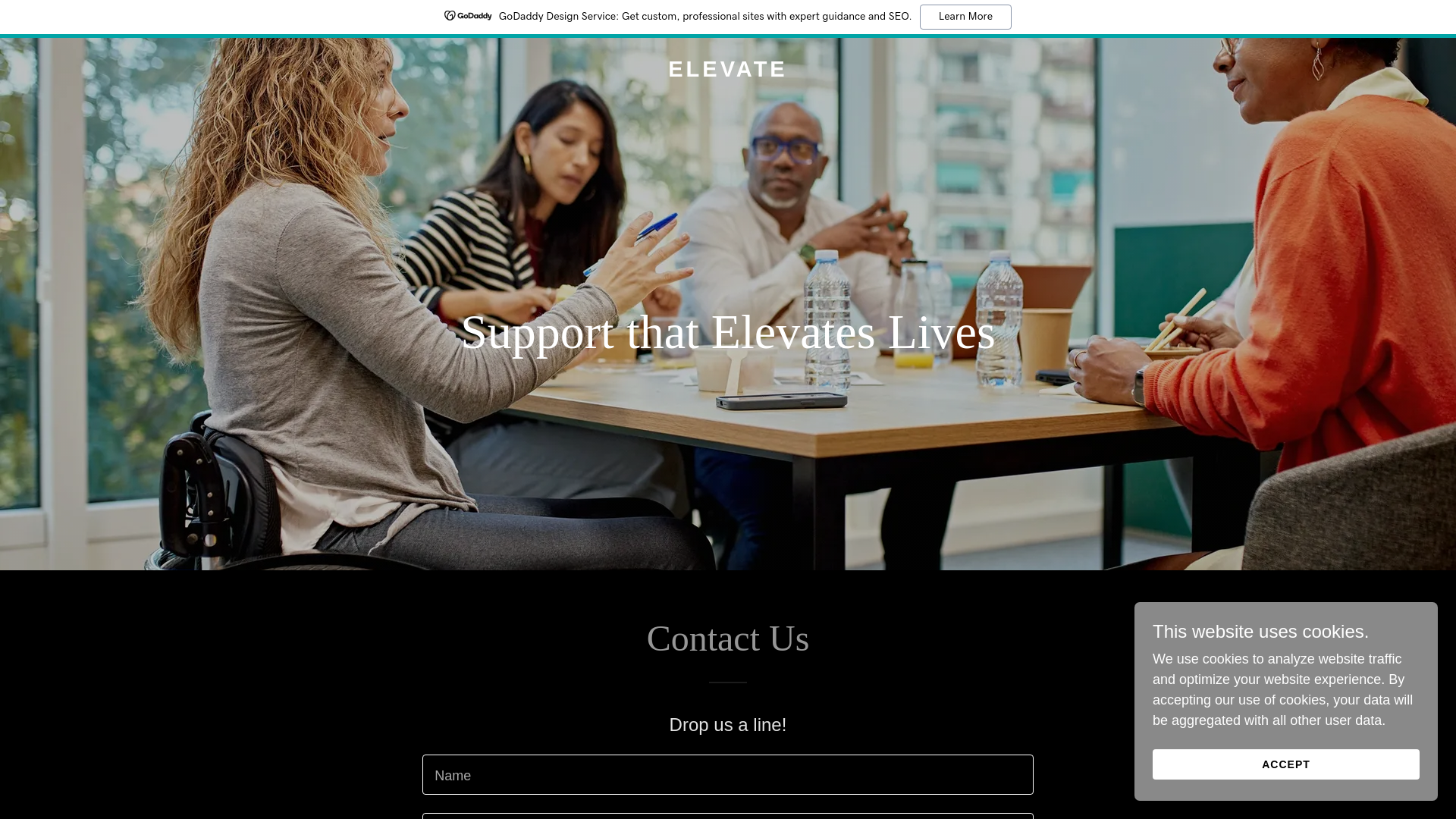 website screenshot of https://elevate-support.com.au/