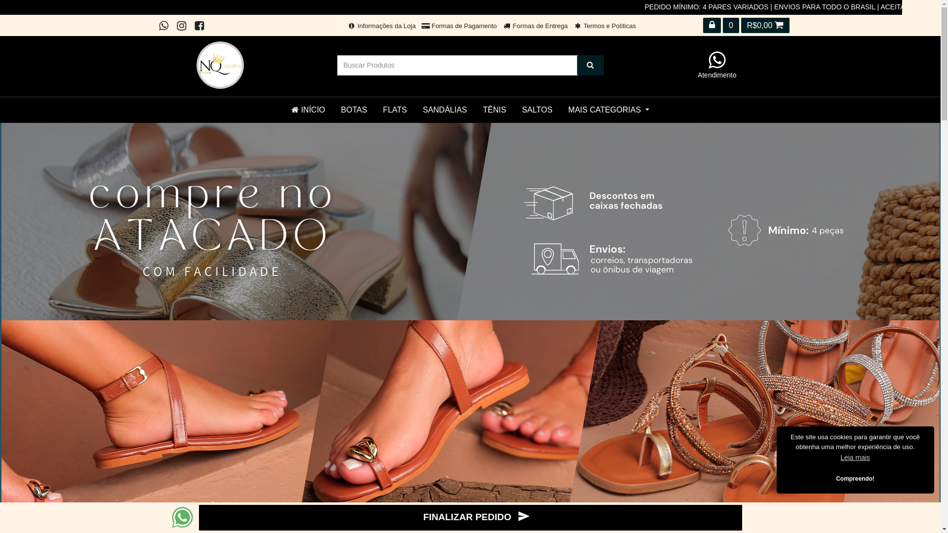 website screenshot of https://nqsapatilhass.com.br/