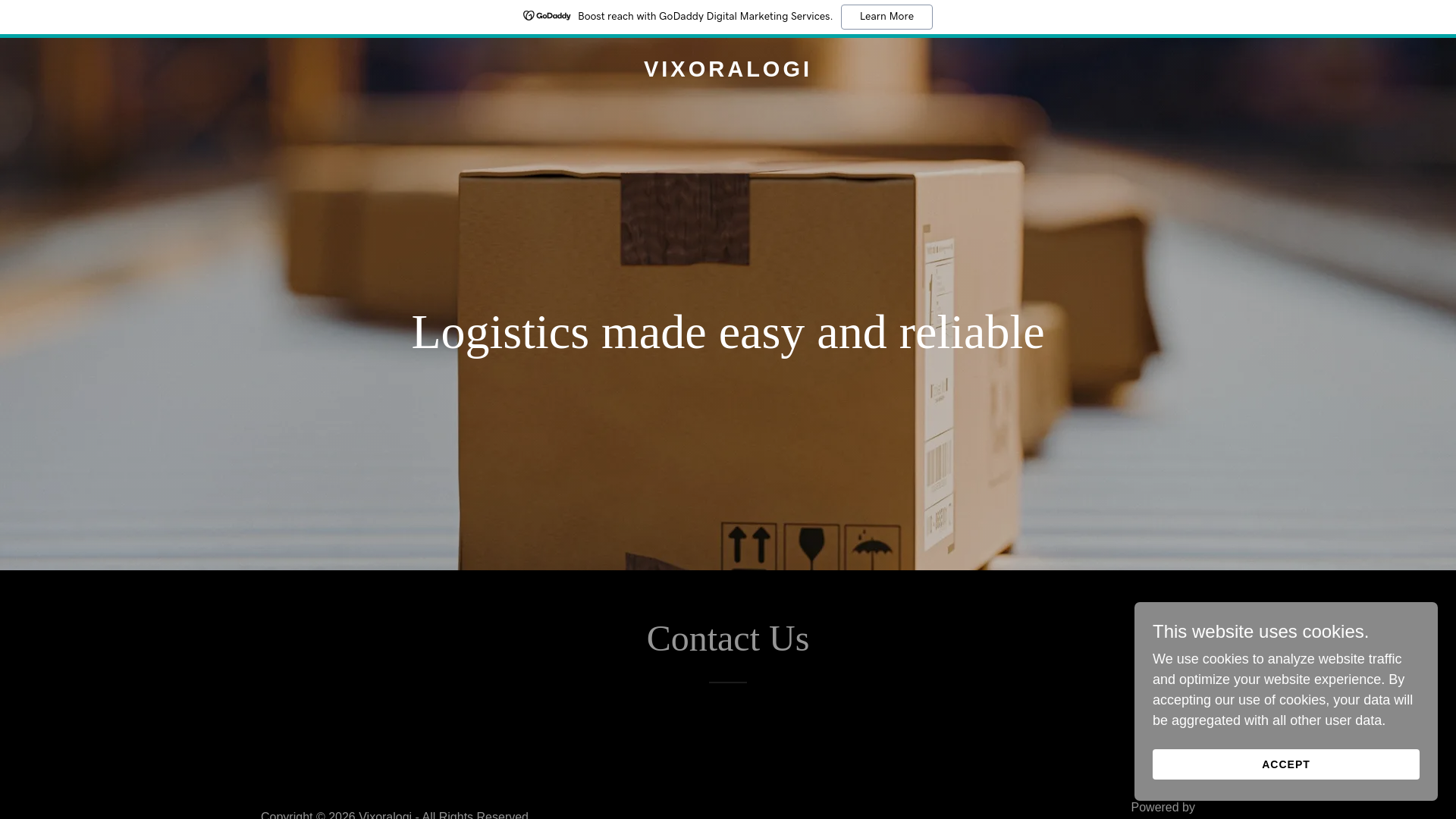 website screenshot of https://vixoralogi.com/
