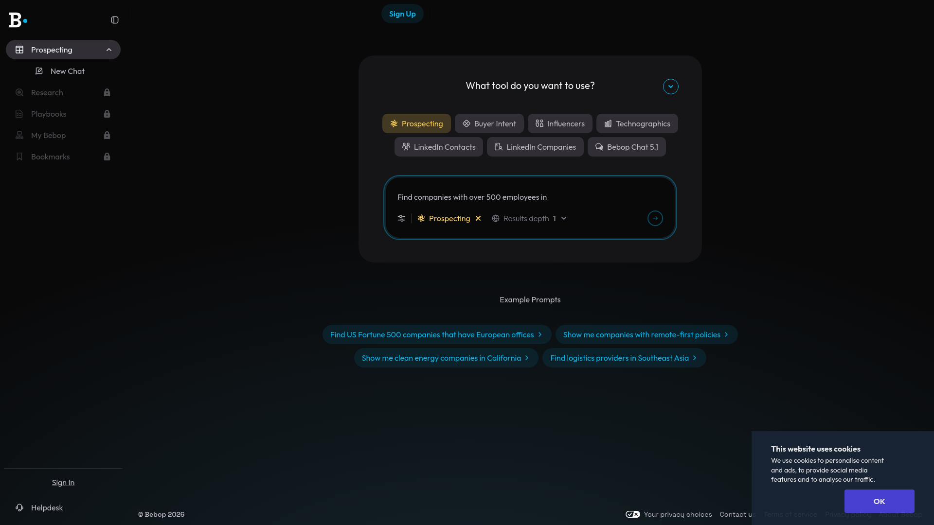 website screenshot of https://mybebopdev.com/