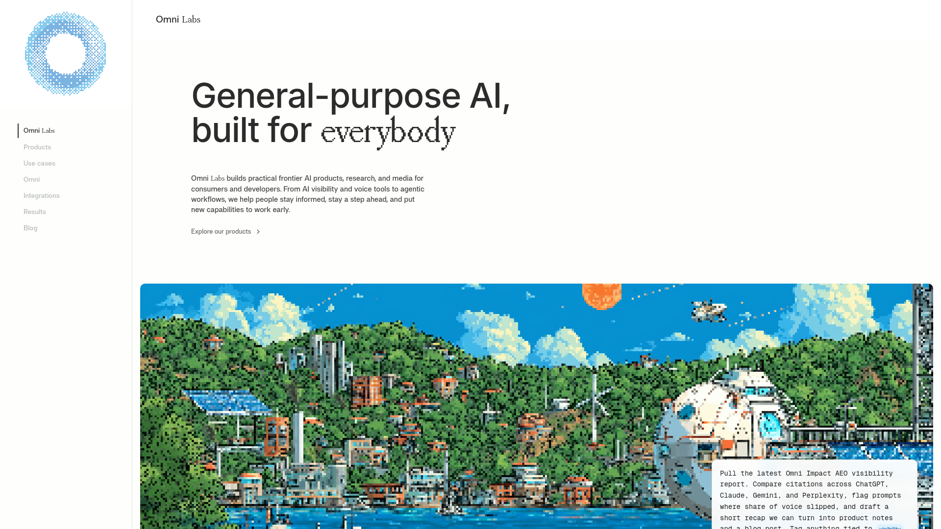 website screenshot of https://omniilabs.com/