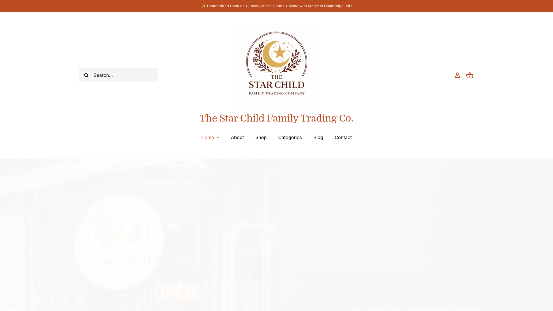website screenshot of https://starchildtradingco.com/