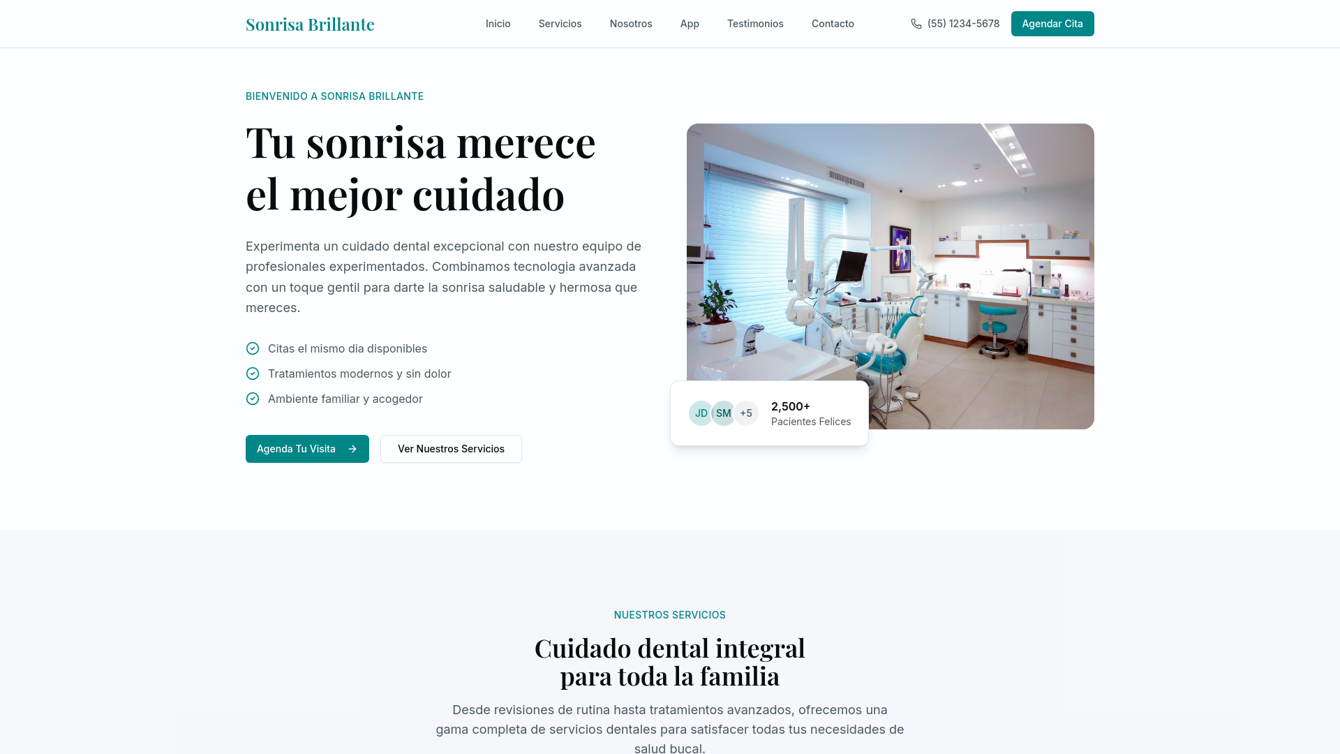 website screenshot of https://dentista-website.pages.dev/