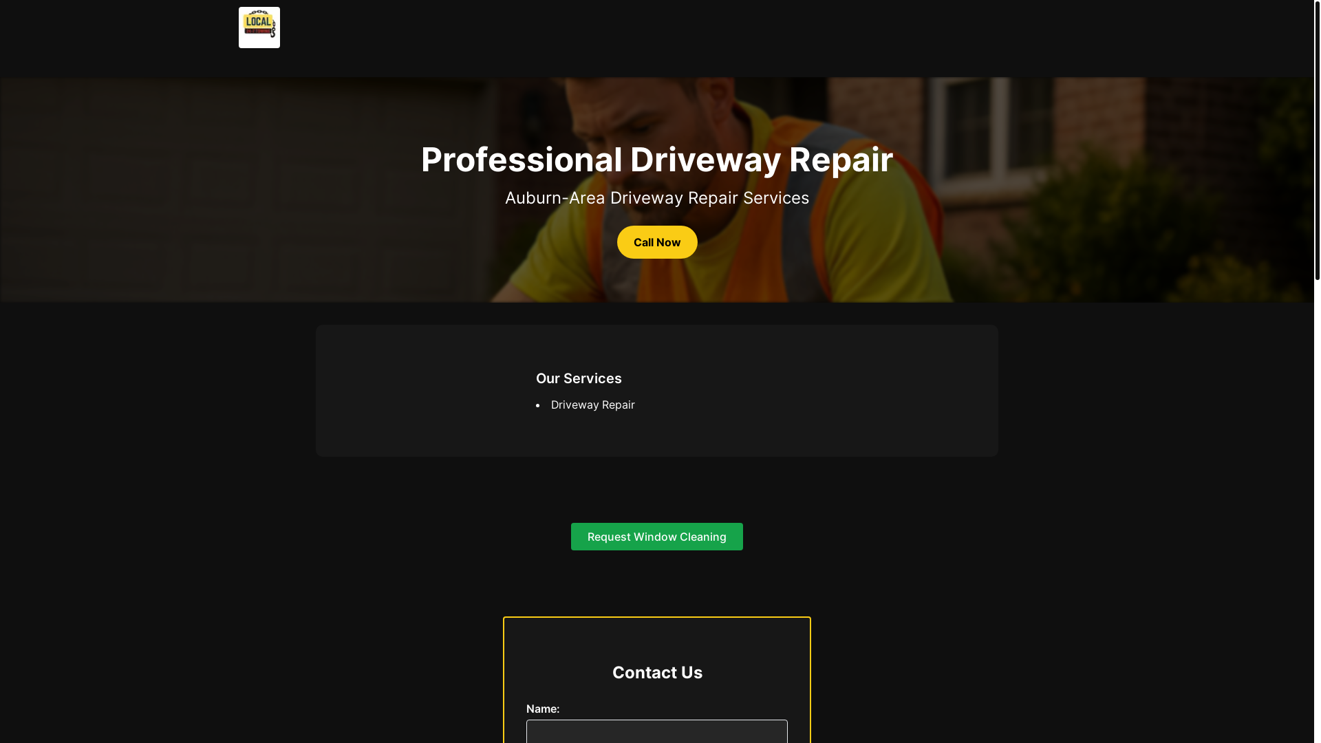 website screenshot of https://auburndrivewayrepair.com/