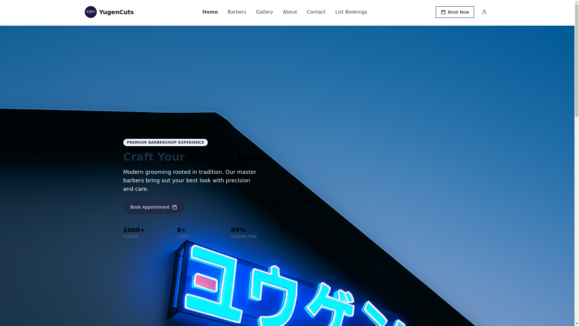 website screenshot of https://yugencuts.id/