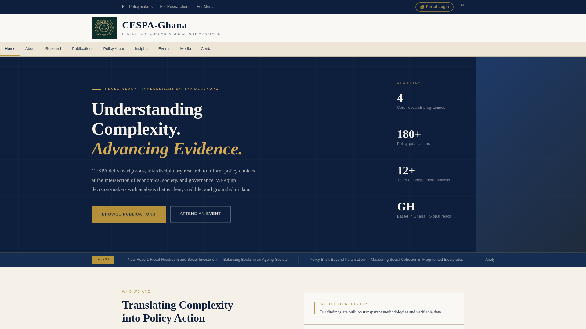 website screenshot of https://cespagh.org/