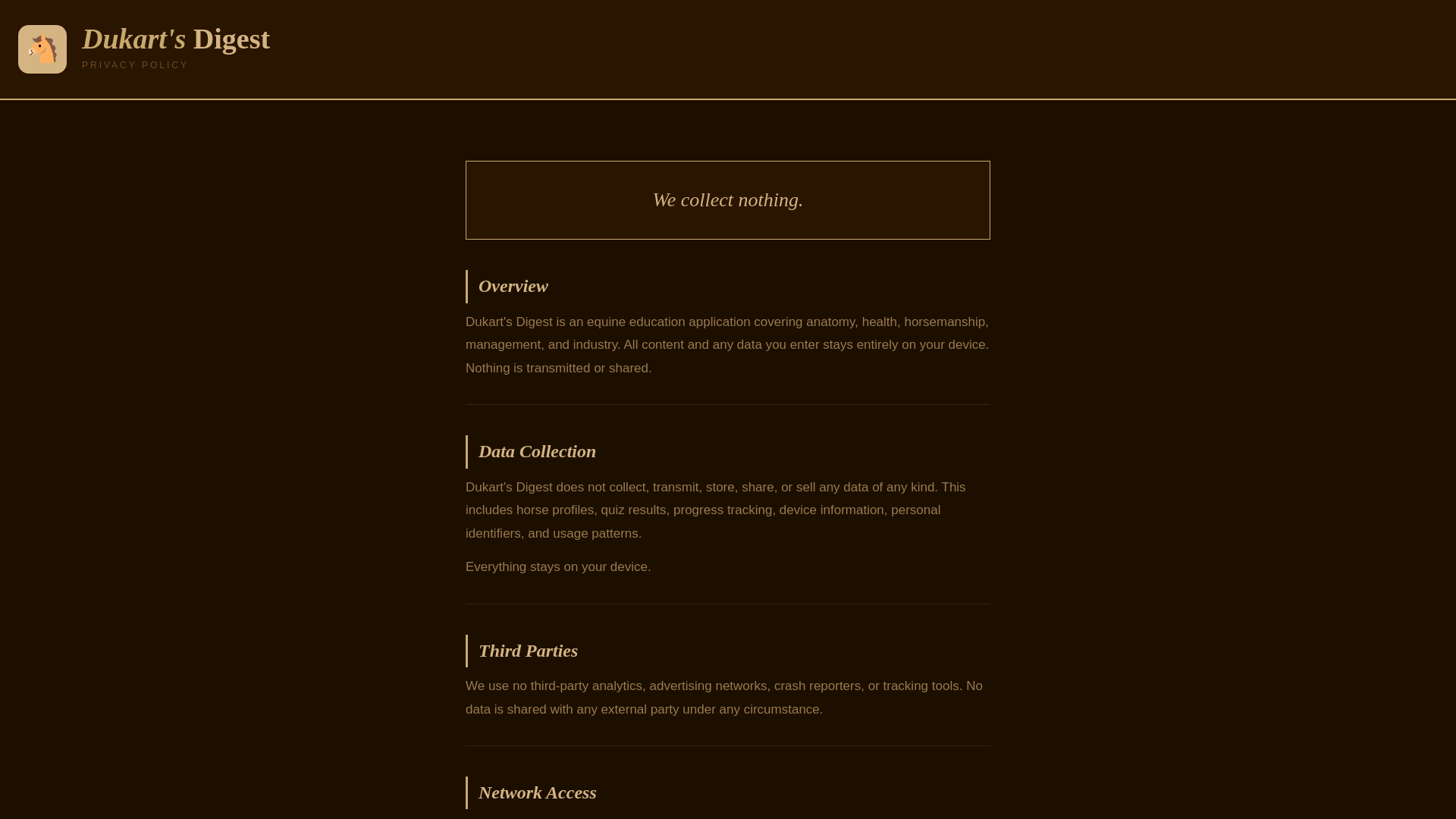 website screenshot of https://dukartsdigestprivacypolicy.pages.dev/