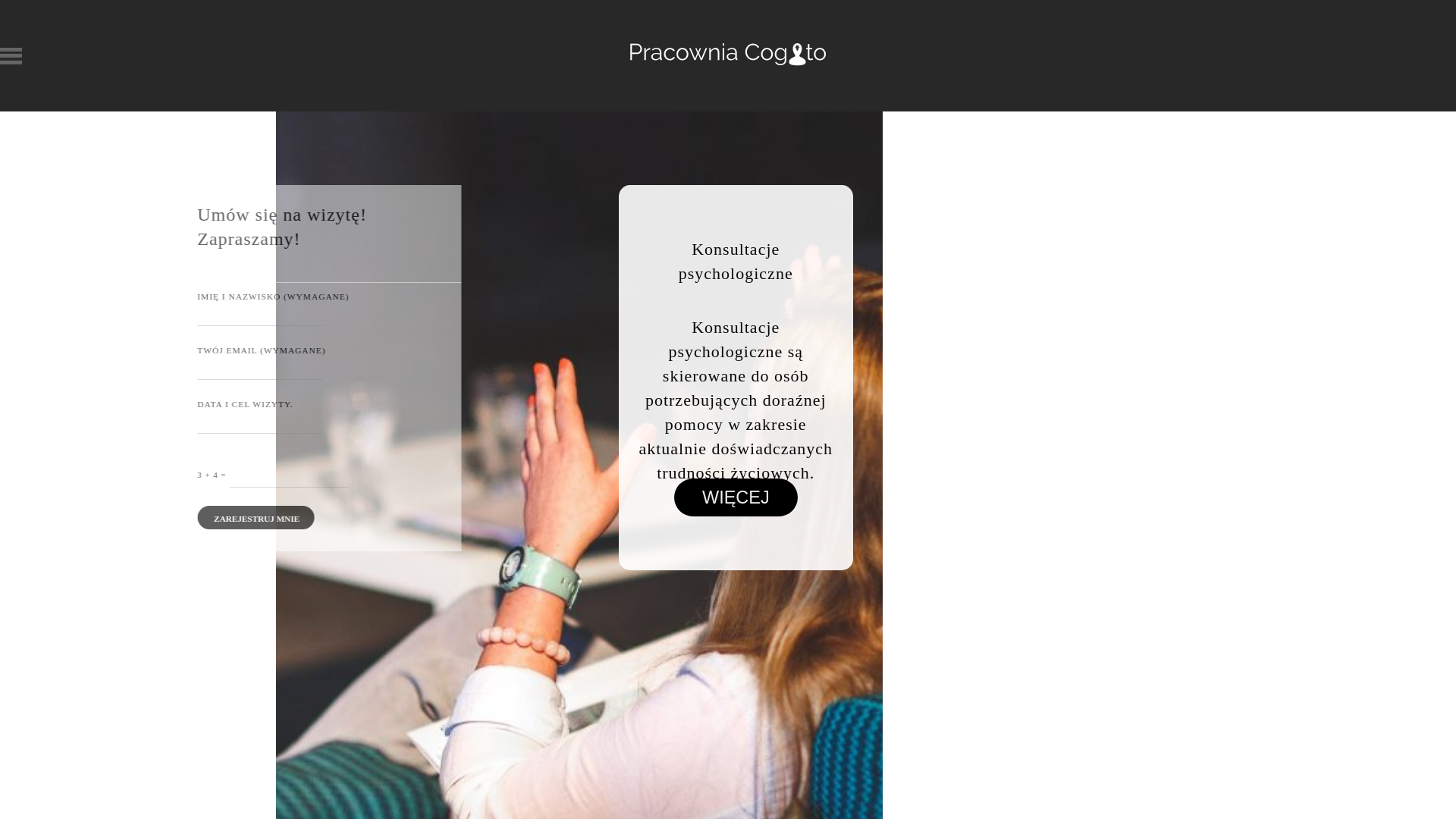 website screenshot of https://pracowniacogito.pl