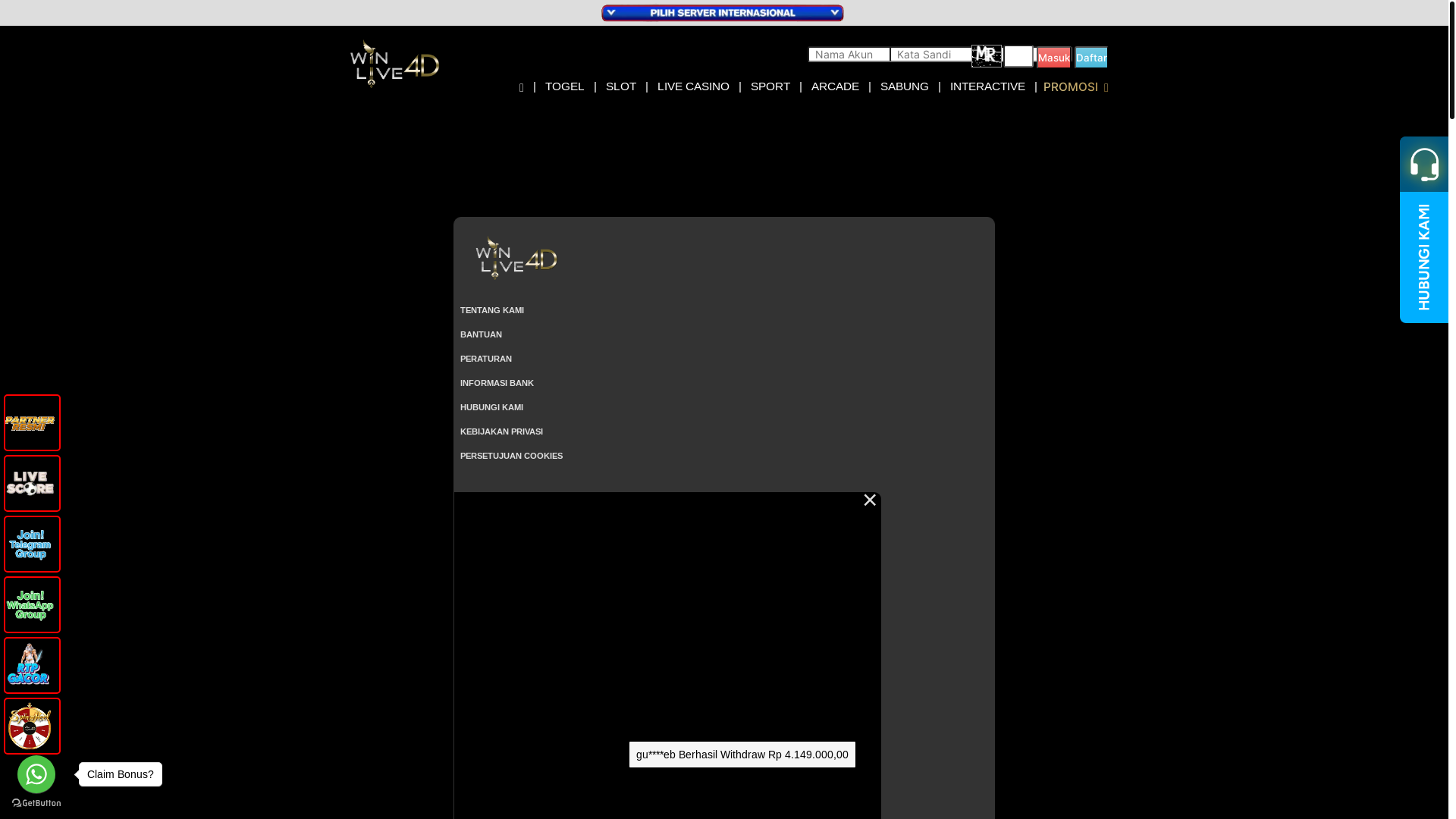 website screenshot of https://winlive4dbig.com/