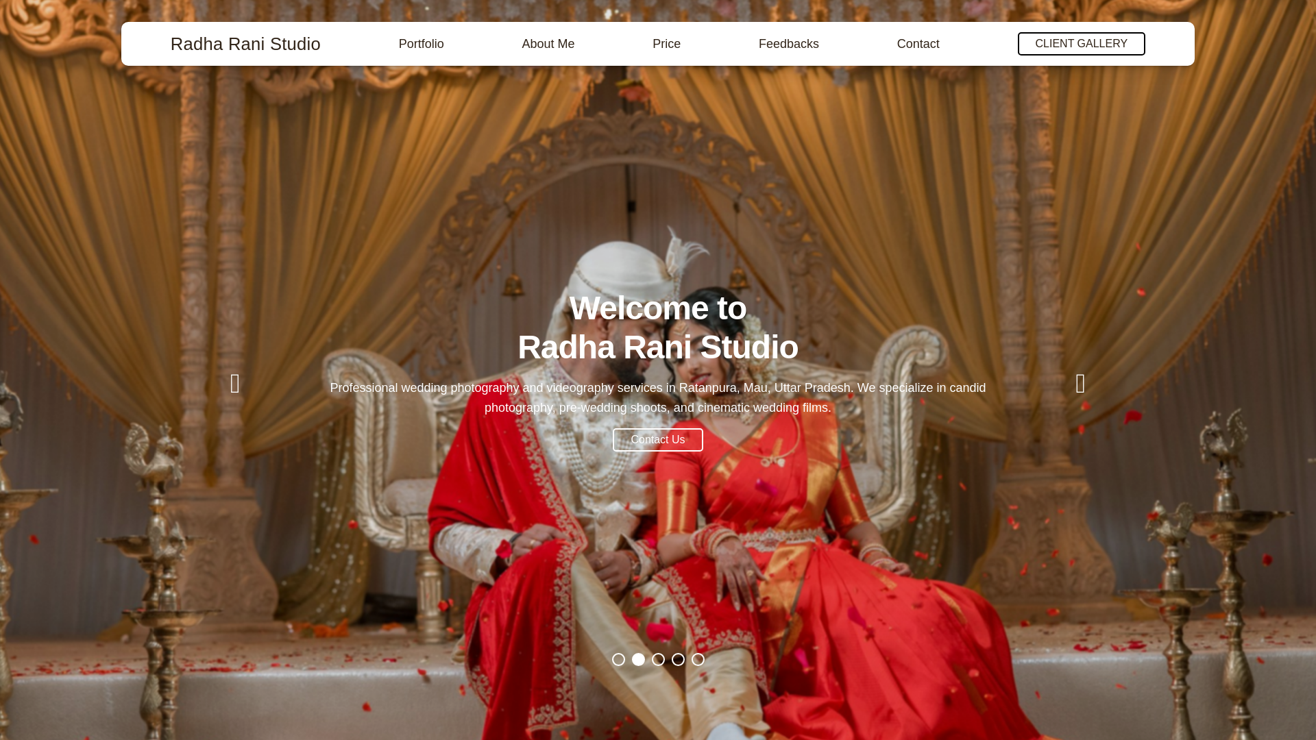 website screenshot of https://radharanistudio.in