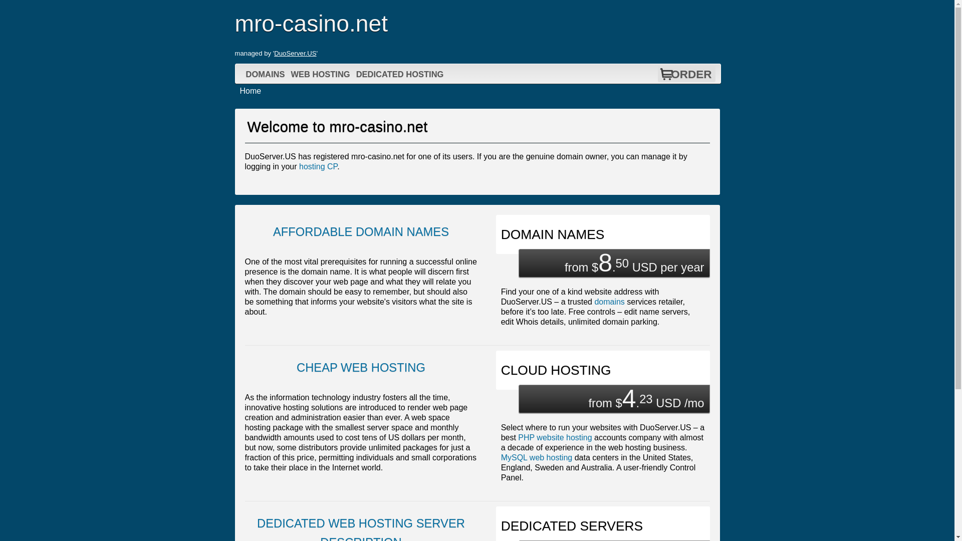 website screenshot of https://mro-casino.net/