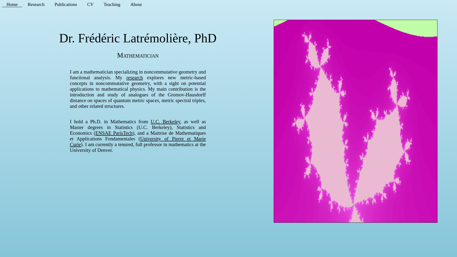 website screenshot of https://fredericlatremoliere.com/