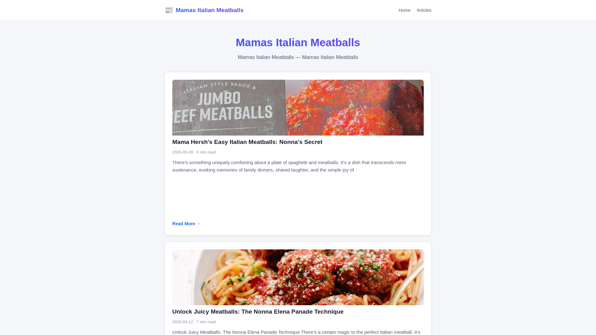 website screenshot of https://mamas-italian-meatballs.pages.dev/