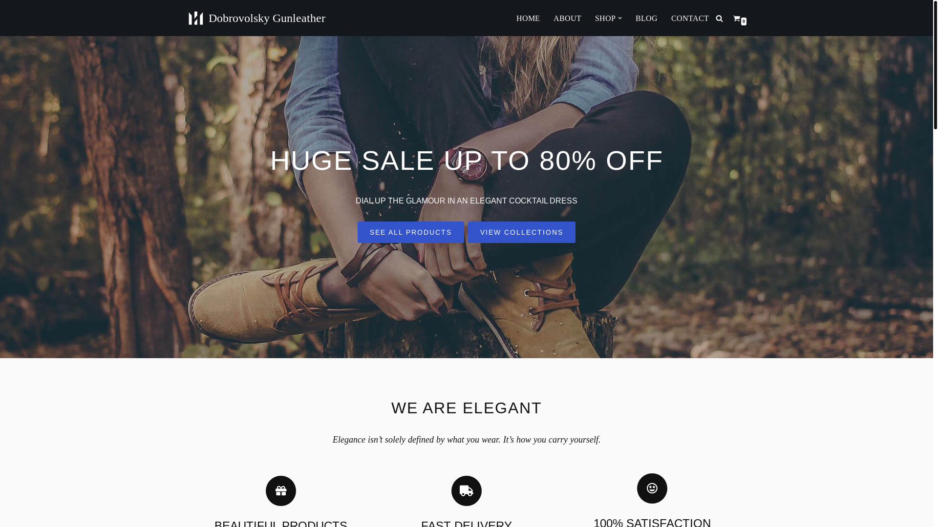 website screenshot of https://dobrovolskygunleather.cz/