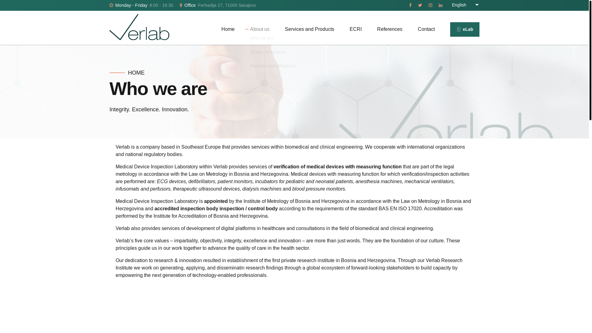 website screenshot of https://verlab.ba/who-we-are/