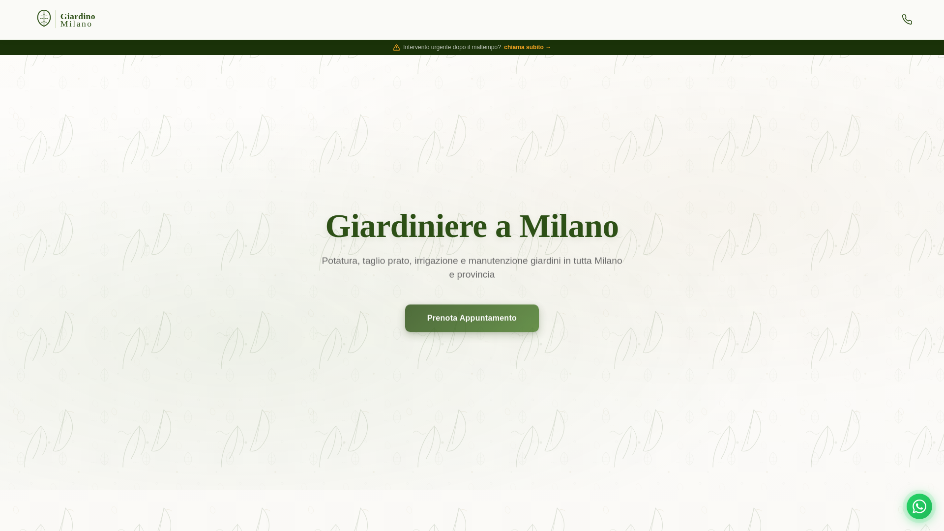 website screenshot of https://giardinomilano.it/