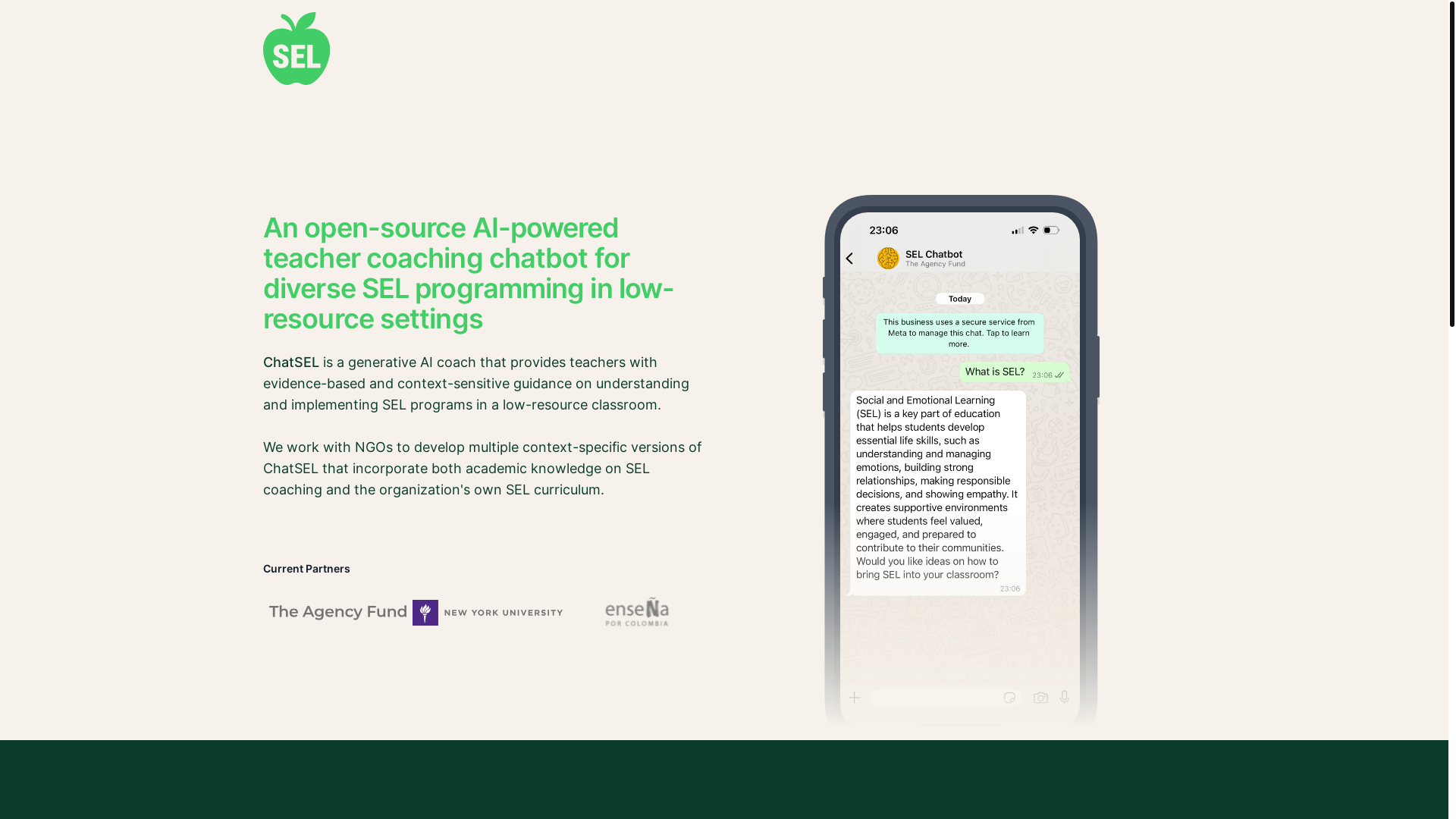website screenshot of https://chatsel-web.pages.dev/