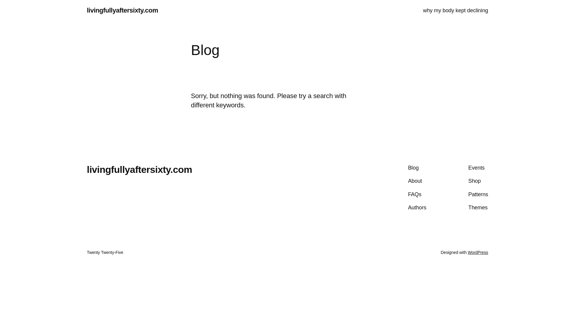 website screenshot of https://livingfullyaftersixty.com/