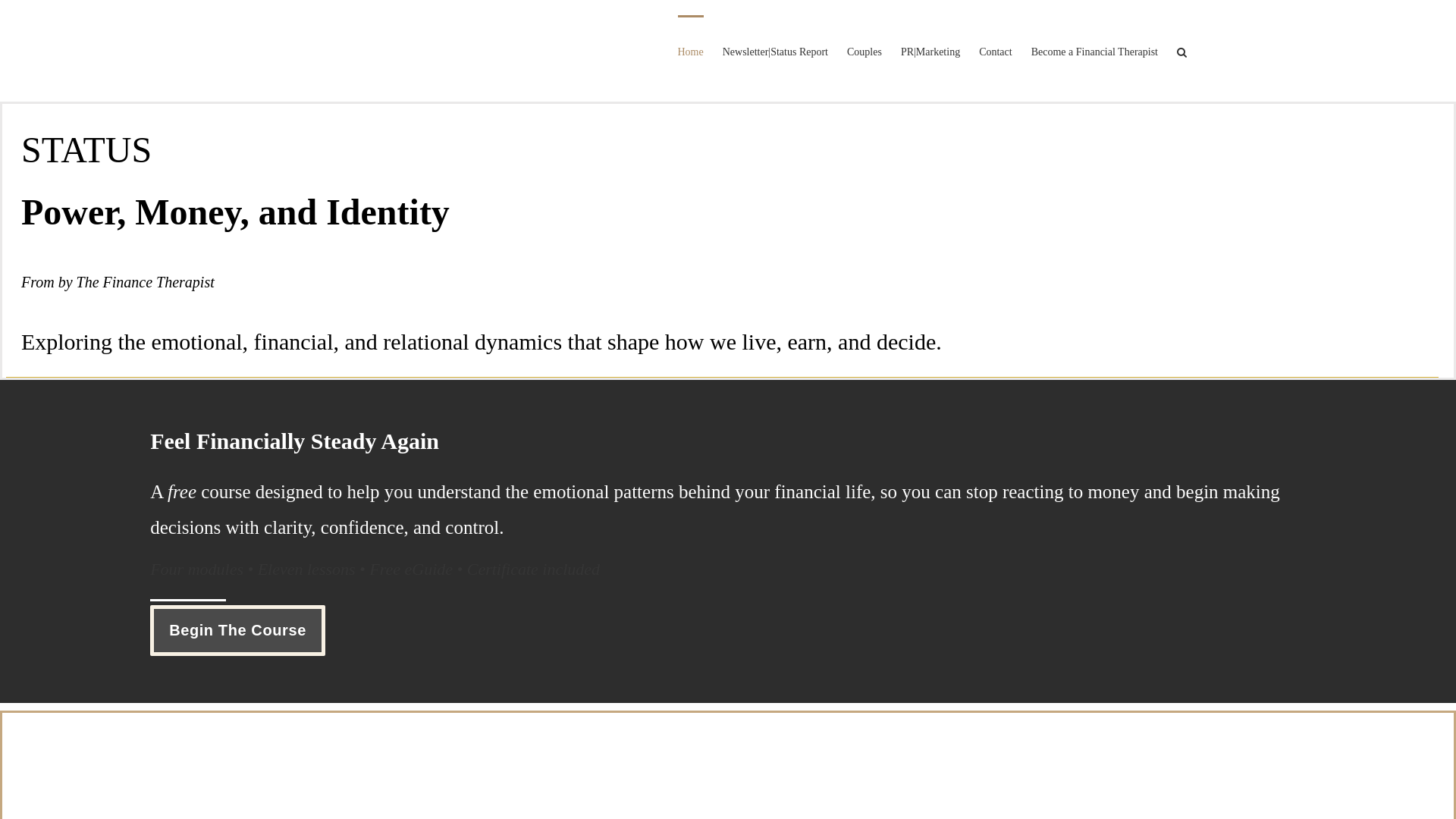 website screenshot of https://statusfinancialtherapy.com